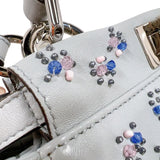 フェンディ FENDI ピーカブーミニ 8BN244 ライトグレー　シルバー金具 レザー レディース ハンドバッグ