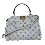 フェンディ FENDI ピーカブーミニ 8BN244 ライトグレー　シルバー金具 レザー レディース ハンドバッグ