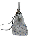 フェンディ FENDI ピーカブーミニ 8BN244 ライトグレー　シルバー金具 レザー レディース ハンドバッグ