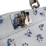 フェンディ FENDI ピーカブーミニ 8BN244 ライトグレー　シルバー金具 レザー レディース ハンドバッグ