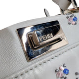 フェンディ FENDI ピーカブーミニ 8BN244 ライトグレー　シルバー金具 レザー レディース ハンドバッグ