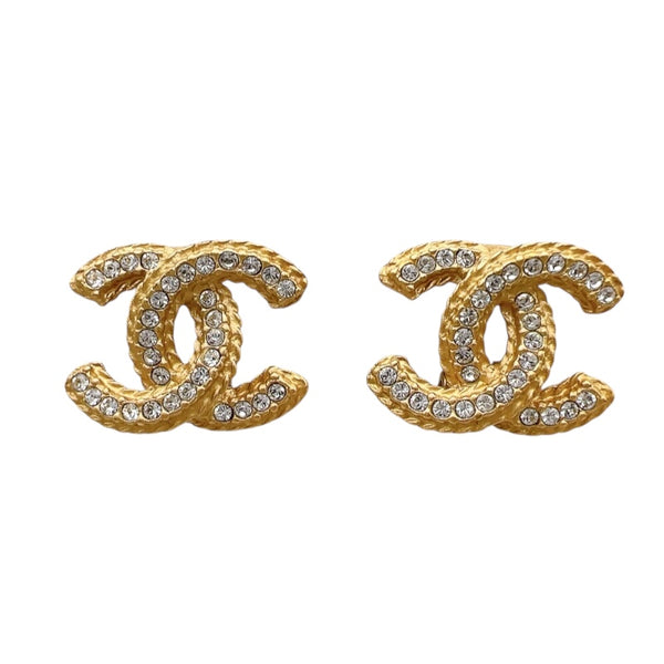 シャネル CHANEL ココマークイヤリング ゴールド メタル　ラインストーン アクセサリー