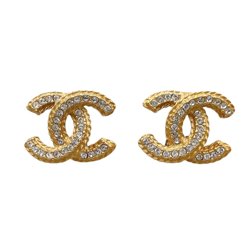シャネル CHANEL ココマークイヤリング ゴールド メタル　ラインストーン アクセサリー