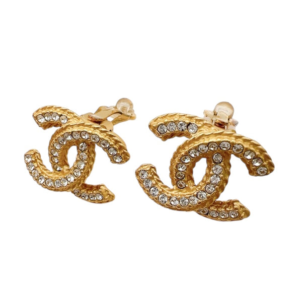 シャネル CHANEL ココマークイヤリング ゴールド メタル　ラインストーン アクセサリー