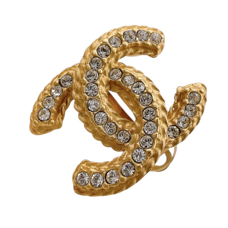 シャネル CHANEL ココマークイヤリング ゴールド メタル　ラインストーン アクセサリー