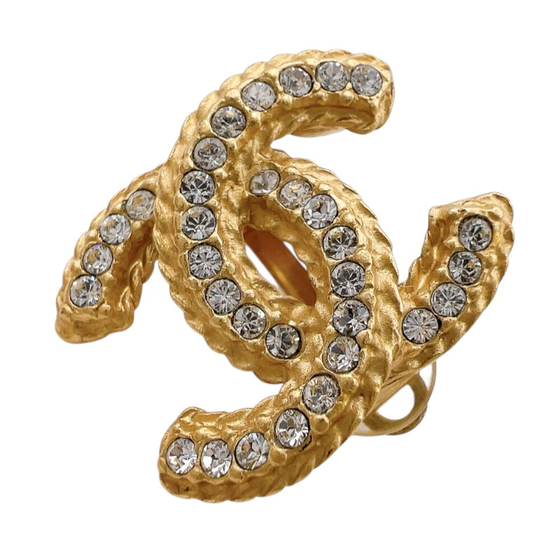 シャネル CHANEL ココマークイヤリング ゴールド メタル　ラインストーン アクセサリー