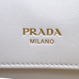 プラダ PRADA ロゴコンパクトウォレット 1MH043 ホワイト レザー レディース 三つ折り財布