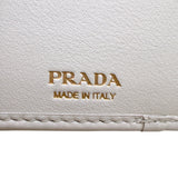 プラダ PRADA ロゴコンパクトウォレット 1MH043 ホワイト レザー レディース 三つ折り財布