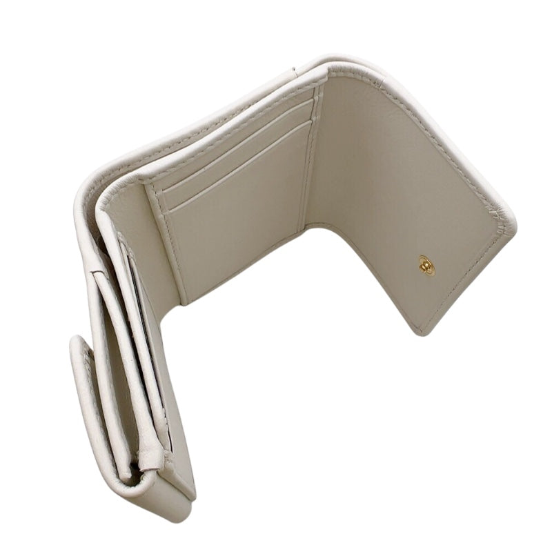 プラダ PRADA ロゴコンパクトウォレット 1MH043 ホワイト レザー レディース 三つ折り財布