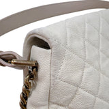 シャネル CHANEL マトラッセ　ココマーク2WAYチェーンショルダー アイボリー マットキャビア レディース ショルダーバッグ
