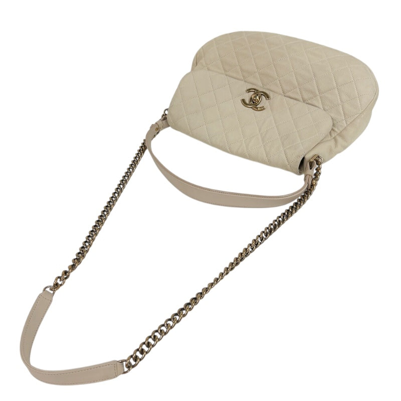 シャネル CHANEL マトラッセ　ココマーク2WAYチェーンショルダー アイボリー マットキャビア レディース ショルダーバッグ