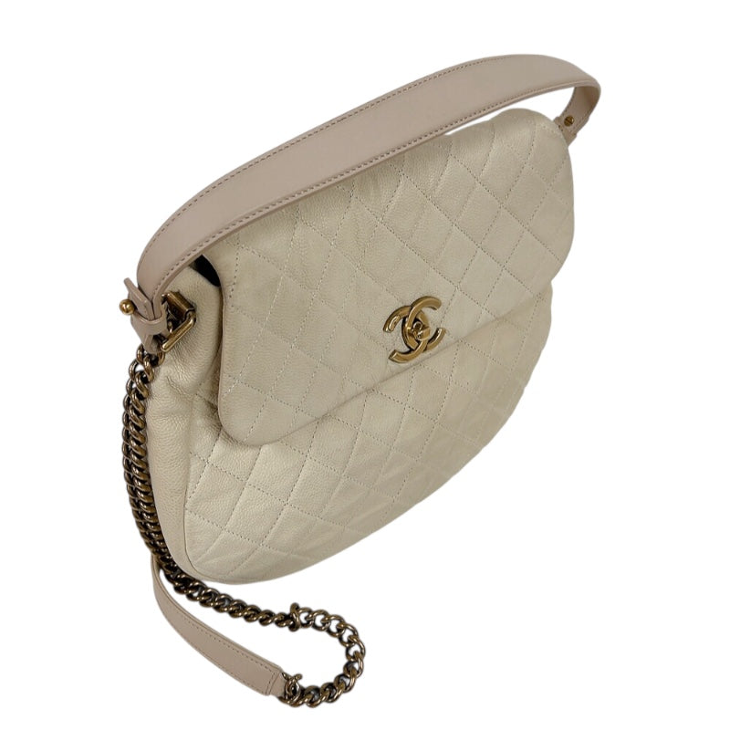 シャネル CHANEL マトラッセ　ココマーク2WAYチェーンショルダー アイボリー マットキャビア レディース ショルダーバッグ