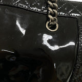 シャネル CHANEL ボーイシャネル チェーントート ブラック パテントレザー レディース ショルダーバッグ