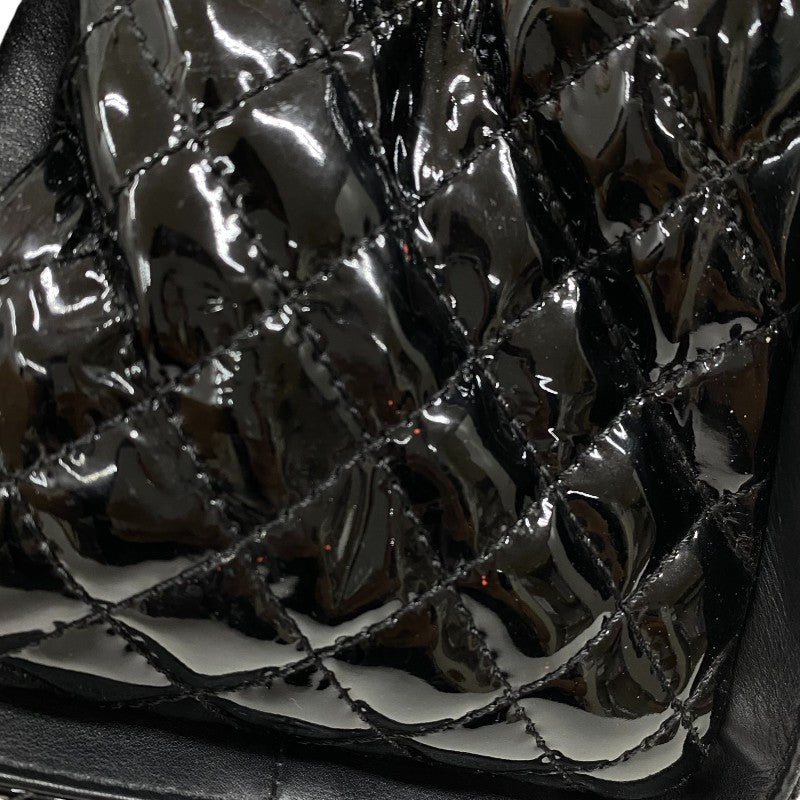 シャネル CHANEL ボーイシャネル チェーントート ブラック パテントレザー レディース ショルダーバッグ
