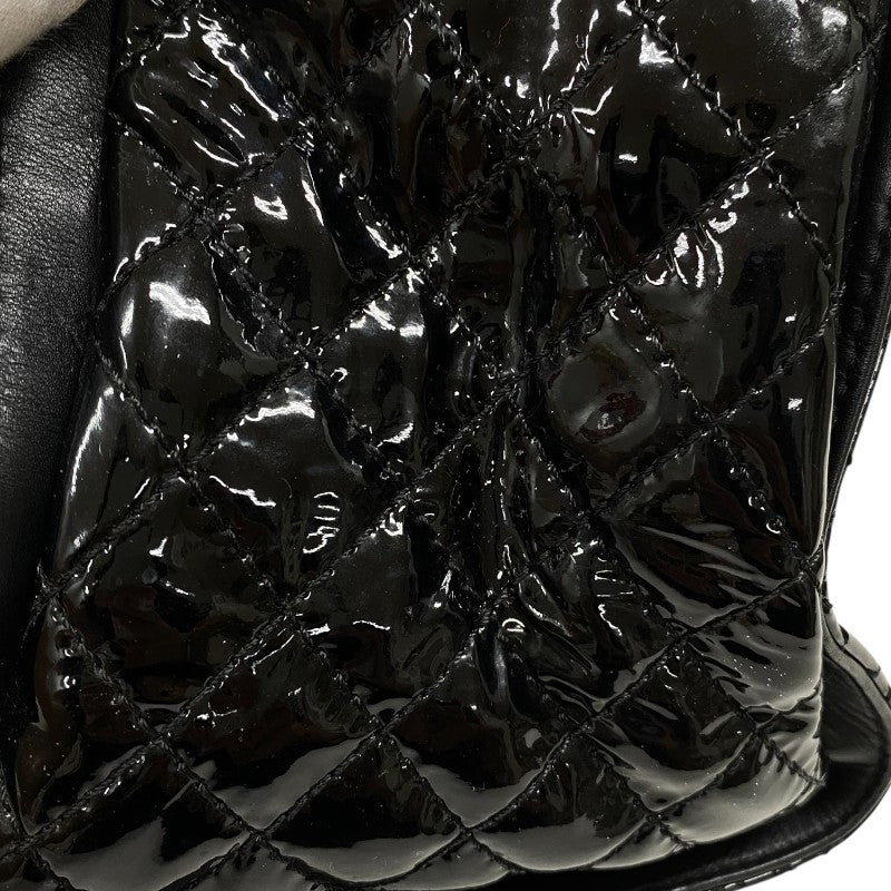 シャネル CHANEL ボーイシャネル チェーントート ブラック パテントレザー レディース ショルダーバッグ