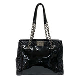 シャネル CHANEL ボーイシャネル チェーントート ブラック パテントレザー レディース ショルダーバッグ