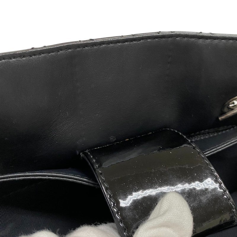 シャネル CHANEL ボーイシャネル チェーントート ブラック パテントレザー レディース ショルダーバッグ