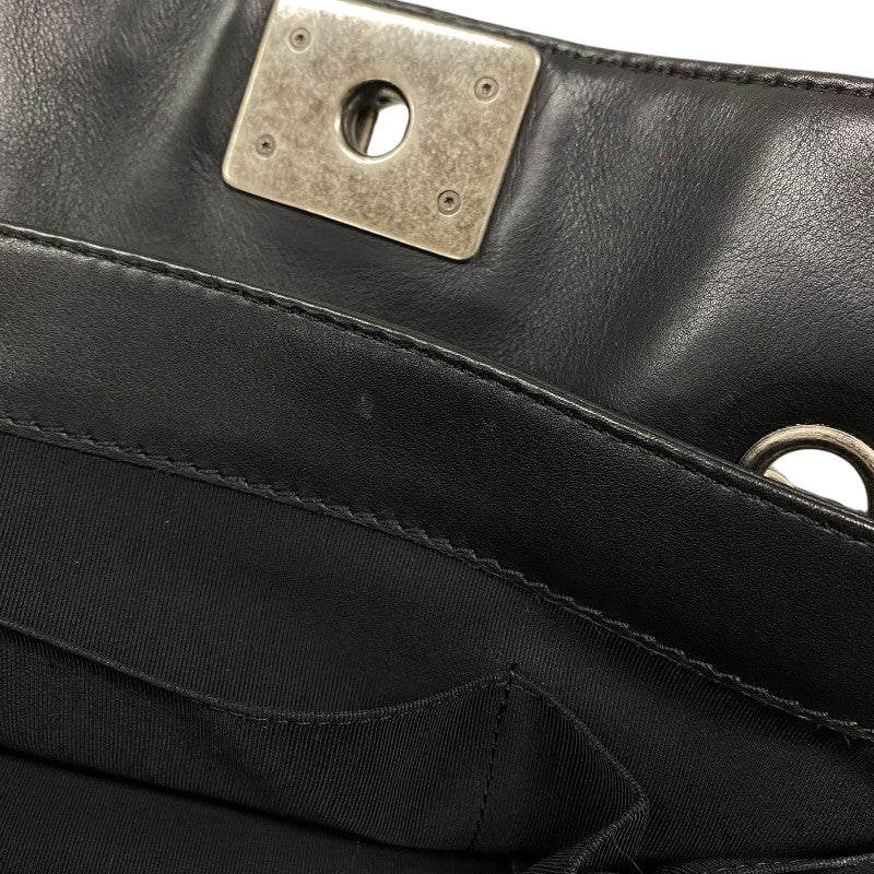 シャネル CHANEL ボーイシャネル チェーントート ブラック パテントレザー レディース ショルダーバッグ