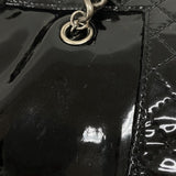シャネル CHANEL ボーイシャネル チェーントート ブラック パテントレザー レディース ショルダーバッグ