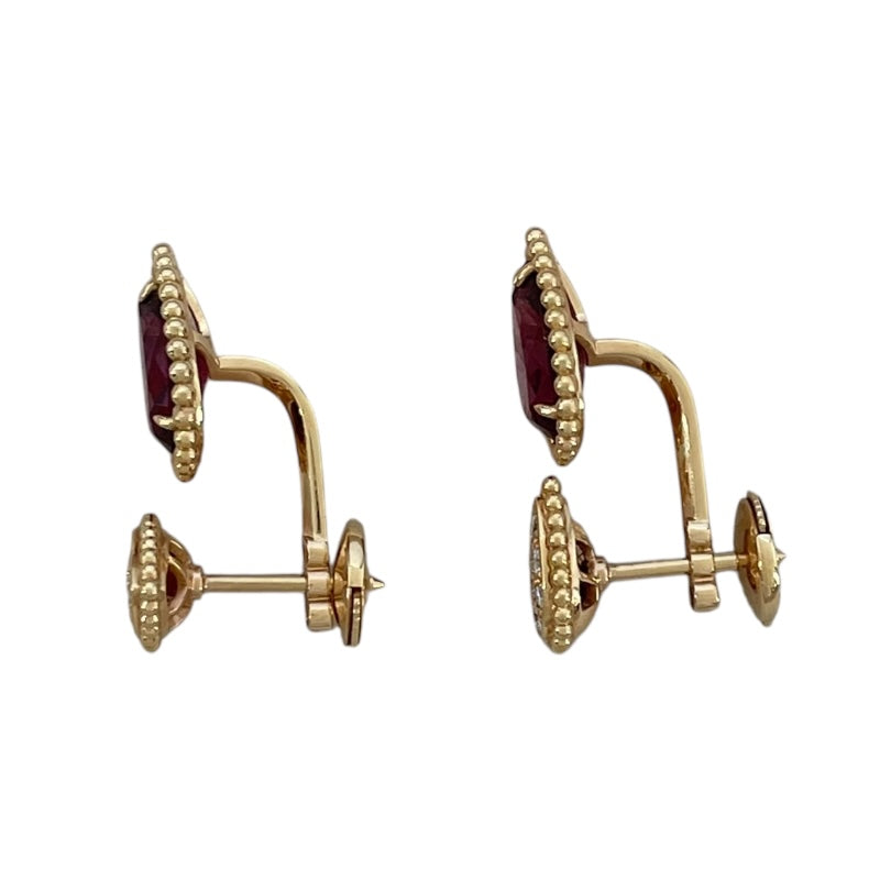 ブシュロン BOUCHERON セルパンボエム 2モチーフ スタッズピアス ピンクゴールド Au750 ガーネット ジュエリー