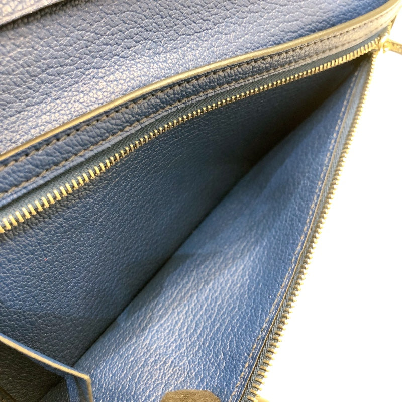エルメス HERMES ベアンスフレヴェルソ □Q刻印　(2013年製) ブルーイドラ・サフィール　シルバー金具 シェーブル ユニセックス 長財布