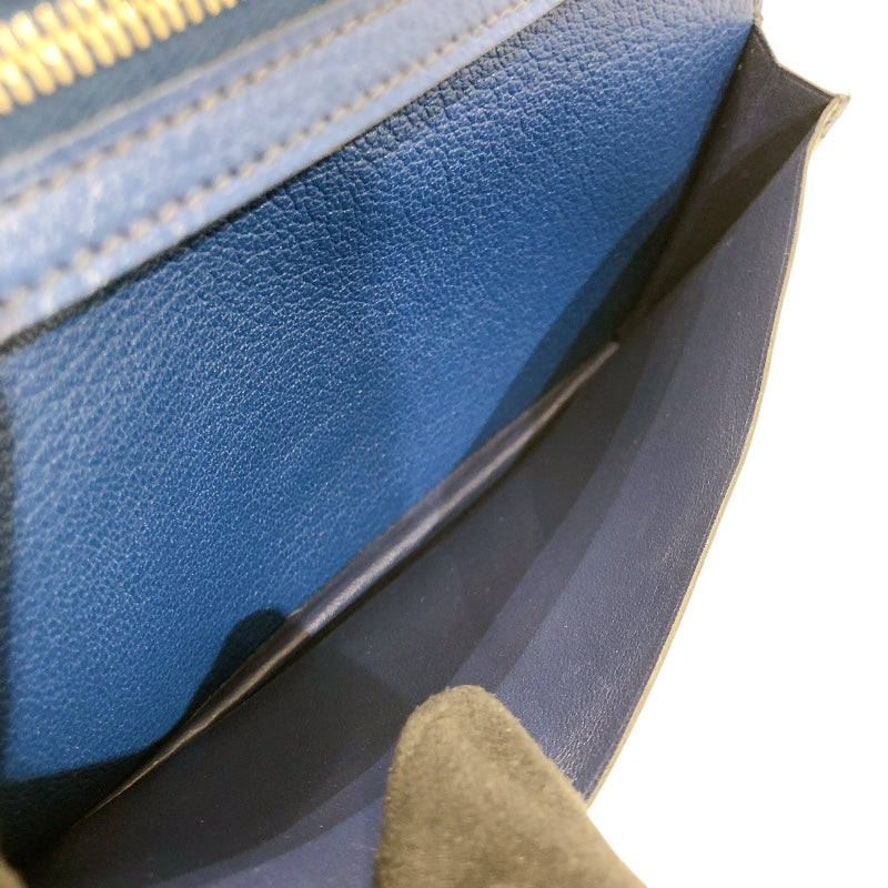 エルメス HERMES ベアンスフレヴェルソ □Q刻印　(2013年製) ブルーイドラ・サフィール　シルバー金具 シェーブル ユニセックス 長財布