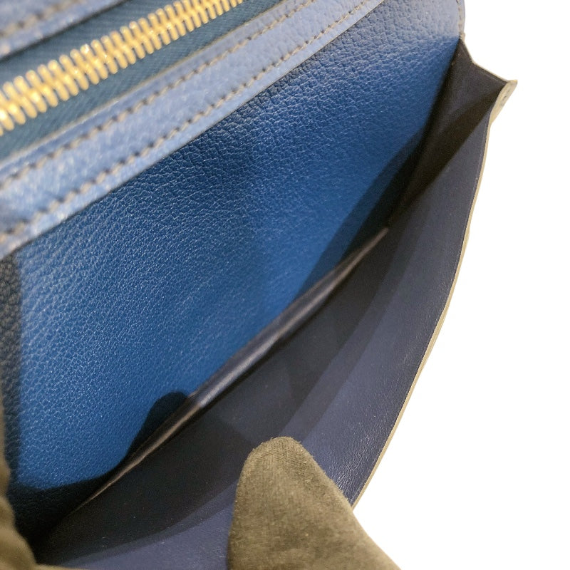 エルメス HERMES ベアンスフレヴェルソ □Q刻印　(2013年製) ブルーイドラ・サフィール　シルバー金具 シェーブル ユニセックス 長財布