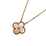 ヴァンクリーフ＆アーペル Van Cleef & Arpels ヴィンテージアルハンブラ ネックレス イエローゴールド 750YG/ダイヤモンド/マザーオブパール ダイヤモンド ジュエリー