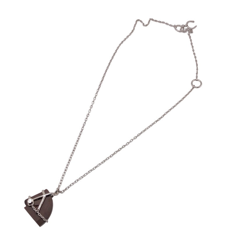 エルメス HERMES シュヴァルネックレス メタル　ウッド アクセサリー