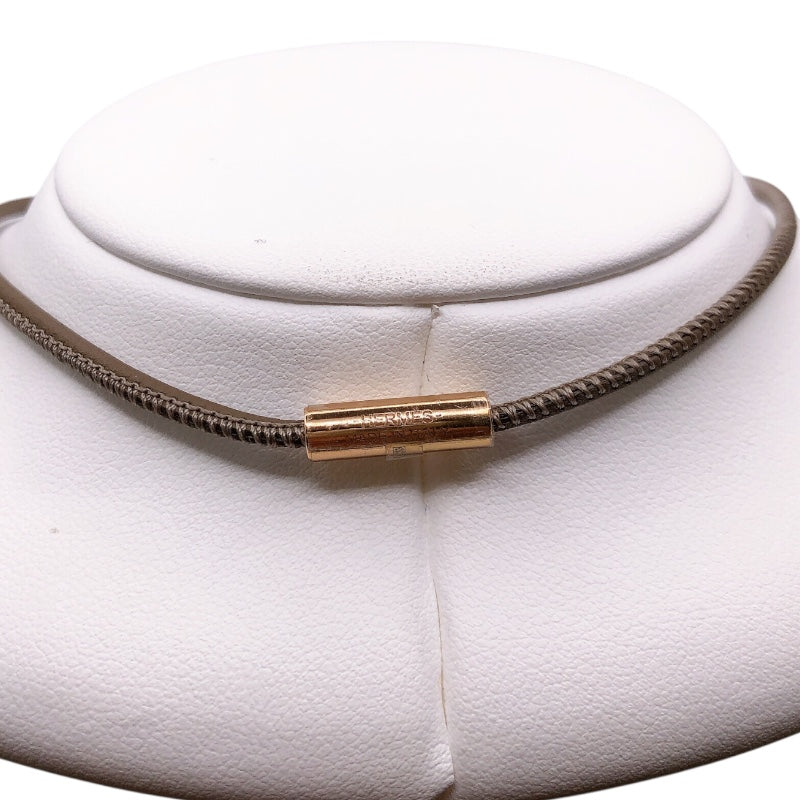エルメス HERMES キュリオジテ ネックレス ピンクゴールド メタル　リザード　 アクセサリー