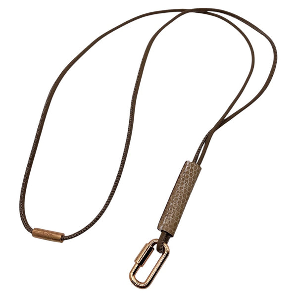 エルメス HERMES キュリオジテ ネックレス ピンクゴールド メタル　リザード　 アクセサリー