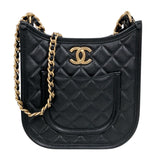 シャネル CHANEL マトラッセ　ホーボー AS4532 ブラック　ゴールド金具 ラム レディース ショルダーバッグ