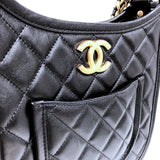 シャネル CHANEL マトラッセ　ホーボー AS4532 ブラック　ゴールド金具 ラム レディース ショルダーバッグ