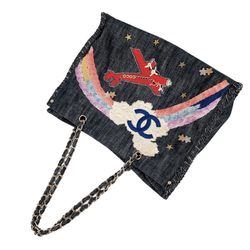 シャネル CHANEL ココマーク夜間飛行デニムチェーントート A31932 デニム レディース トートバッグ