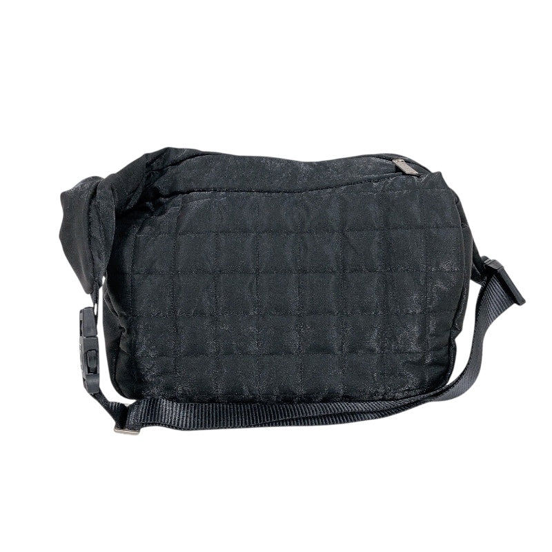 シャネル CHANEL チョコバースポーツライン2WAYショルダー A33035 ブラック　 サテン ユニセックス ボディバッグ