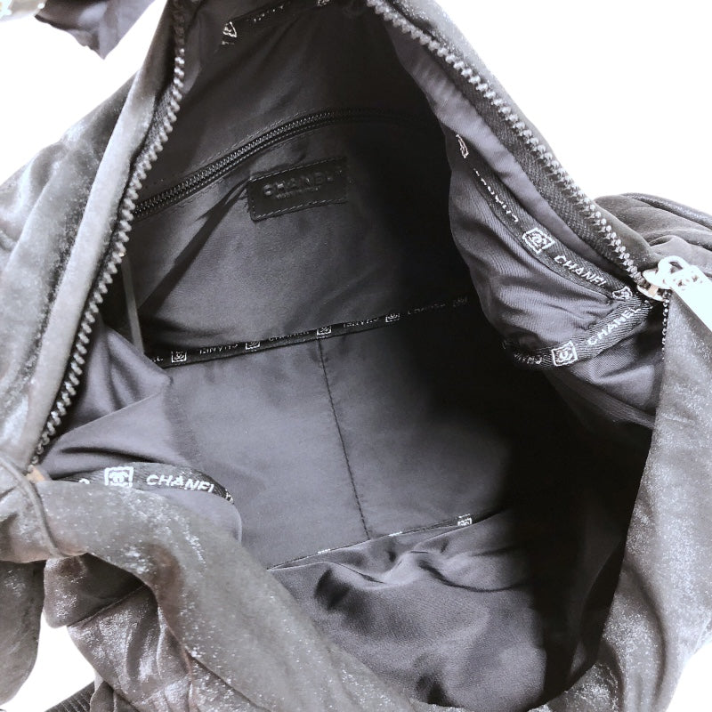 シャネル CHANEL チョコバースポーツライン2WAYショルダー A33035 ブラック　 サテン ユニセックス ボディバッグ
