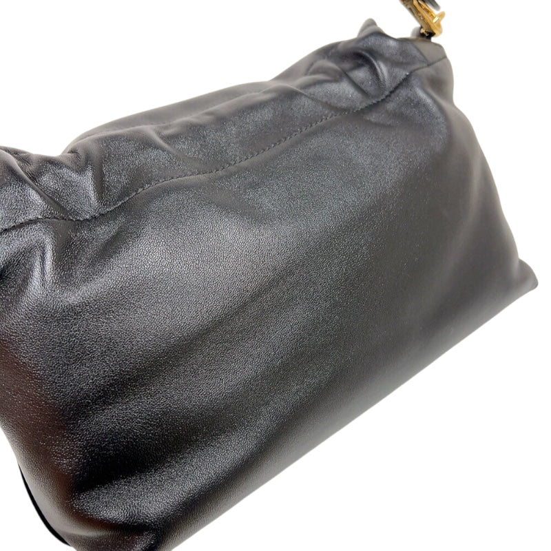 フェンディ FENDI マンマバケットミディアム 8BR833 ブラック　ゴールド金具 ナッパレザー レディース ショルダーバッグ