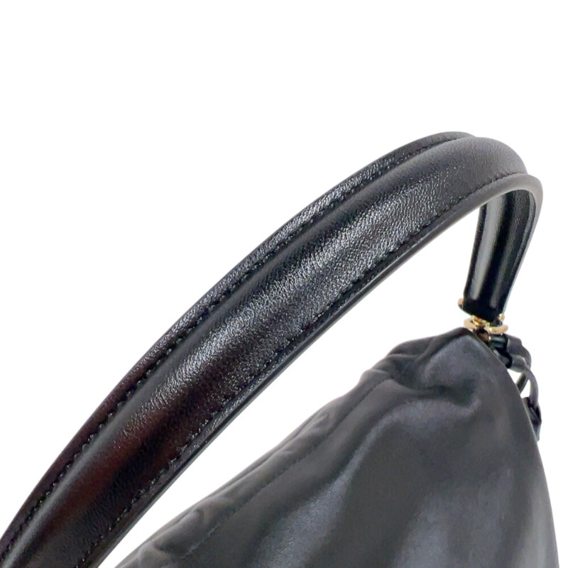 フェンディ FENDI マンマバケットミディアム 8BR833 ブラック　ゴールド金具 ナッパレザー レディース ショルダーバッグ