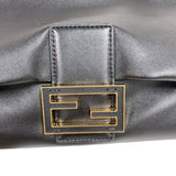 フェンディ FENDI マンマバケットミディアム 8BR833 ブラック　ゴールド金具 ナッパレザー レディース ショルダーバッグ