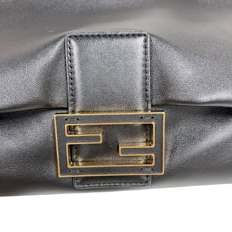 フェンディ FENDI マンマバケットミディアム 8BR833 ブラック　ゴールド金具 ナッパレザー レディース ショルダーバッグ