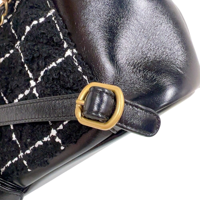 シャネル CHANEL ツイードバックパック AS4493 ブラック　ゴールド金具 ラムスキン/ツイード レディース リュック・デイパック