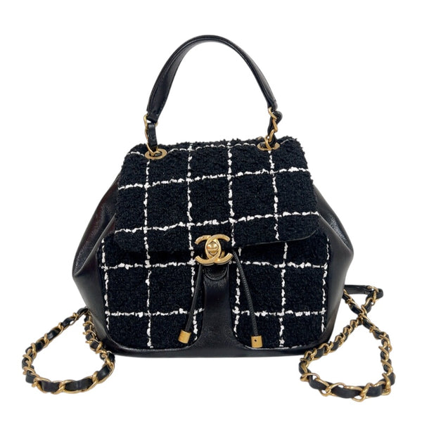 シャネル CHANEL ツイードバックパック AS4493 ブラック　ゴールド金具 ラムスキン/ツイード レディース リュック・デイパック