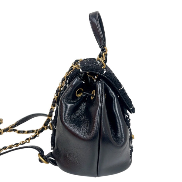 シャネル CHANEL ツイードバックパック AS4493 ブラック　ゴールド金具 ラムスキン/ツイード レディース リュック・デイパック