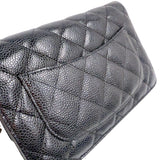 シャネル CHANEL マトラッセ チェーンウォレット A33814 ブラック　シルバー金具 キャビアスキン レディース ショルダーバッグ