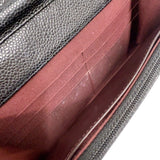 シャネル CHANEL マトラッセ チェーンウォレット A33814 ブラック　シルバー金具 キャビアスキン レディース ショルダーバッグ