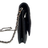 シャネル CHANEL マトラッセ チェーンウォレット A33814 ブラック　シルバー金具 キャビアスキン レディース ショルダーバッグ