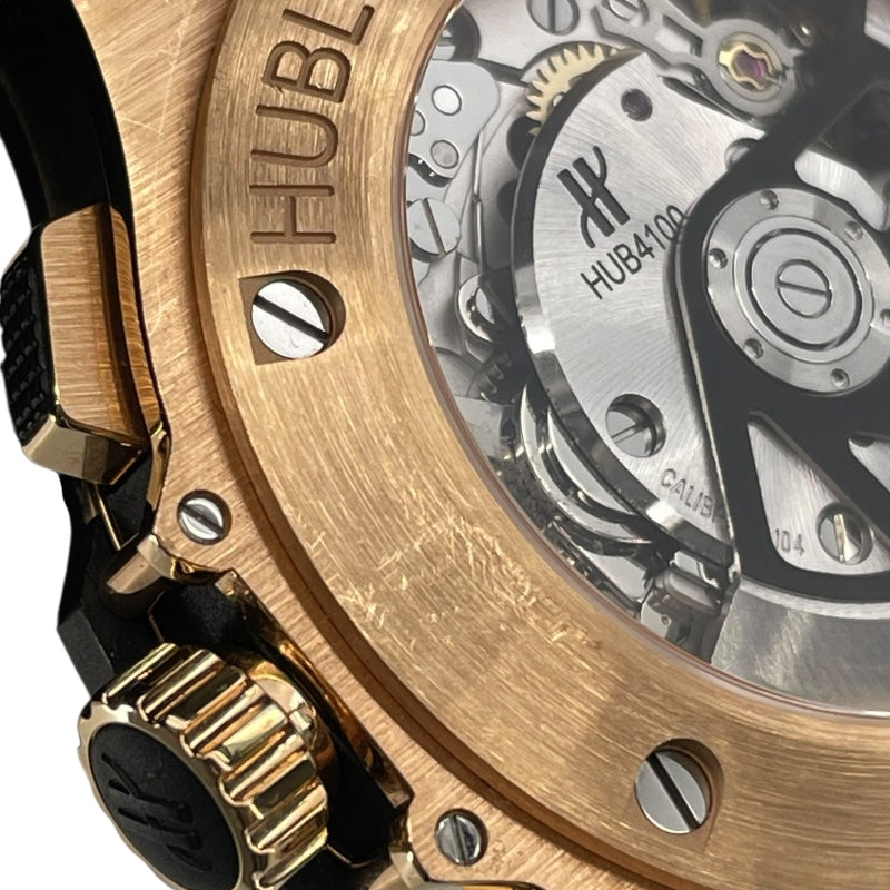 ウブロ HUBLOT ビッグバン ゴールド パヴェ 301PX.130.RX.174 ブラック K18PG 自動巻き メンズ 腕時計
