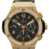 ウブロ HUBLOT ビッグバン ゴールド パヴェ 301PX.130.RX.174 ブラック K18PG 自動巻き メンズ 腕時計