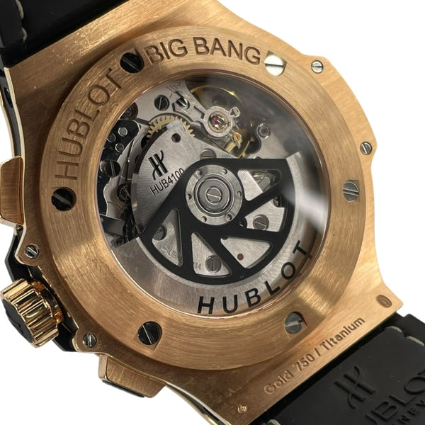 ウブロ HUBLOT ビッグバン ゴールド パヴェ 301PX.130.RX.174 ブラック K18PG 自動巻き メンズ 腕時計