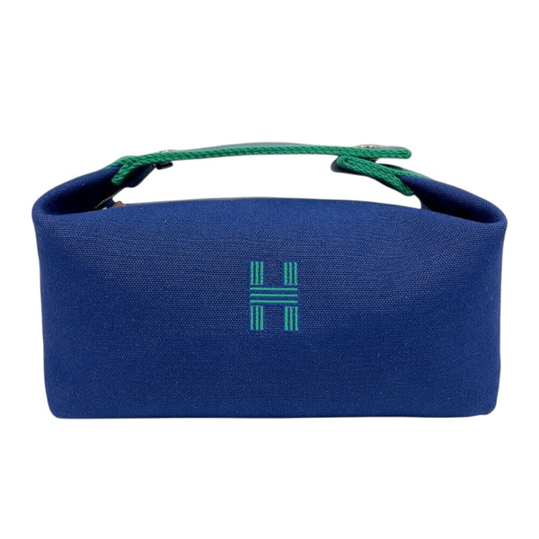 エルメス HERMES ブリッドアブラックPM ネイビー・グリーン トワル レディース ポーチ